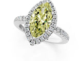 White gold Fancy Yellow Marquise  Halo Diamond Engagement Ring with Pavé Band and Four-Prong Setting_88