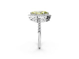 White gold Fancy Yellow Marquise  Halo Diamond Engagement Ring with Pavé Band and Four-Prong Setting_89