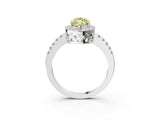 White gold Fancy Yellow Marquise  Halo Diamond Engagement Ring with Pavé Band and Four-Prong Setting_90