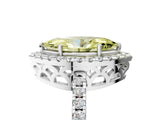White gold Fancy Yellow Marquise  Halo Diamond Engagement Ring with Pavé Band and Four-Prong Setting_92
