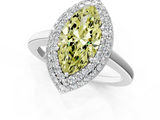 White gold Fancy Yellow Marquise  Halo Diamond Engagement Ring with Solitaire Band and Four-Prong Setting_1