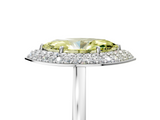White gold Fancy Yellow Marquise  Halo Diamond Engagement Ring with Solitaire Band and Four-Prong Setting_5