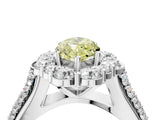 White gold Fancy Yellow Marquise  Halo Diamond Engagement Ring with Split Shank and Prong Setting_33