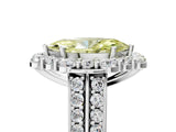 White gold Fancy Yellow Marquise  Halo Diamond Engagement Ring with Split Shank and Prong Setting_33