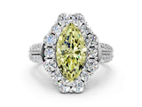 White gold Fancy Yellow Marquise  Halo Diamond Engagement Ring with Split Shank and Prong Setting_34