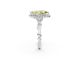 White gold Fancy Yellow Marquise  Halo Diamond Engagement Ring with Vintage-Inspired Band and Four-Prong Setting_5