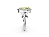 White gold Fancy Yellow Marquise  Halo Diamond Floral Band with Four-Prong Setting_55