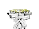 White gold Fancy Yellow Marquise  Halo Diamond Floral Band with Four-Prong Setting_60