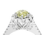 White gold Fancy Yellow Marquise  Halo Diamond Floral Split Shank Engagement Ring 4