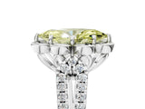 White gold Fancy Yellow Marquise  Halo Diamond Floral Split Shank Engagement Ring 5