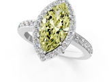 White gold Fancy Yellow Marquise  Halo Diamond Pavé Band Ring with Prong Setting_1