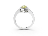 White gold Fancy Yellow Marquise  Halo Diamond Pavé Band Ring with Prong Setting_3