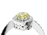 White gold Fancy Yellow Marquise  Halo Diamond Pavé Band Ring with Prong Setting_4