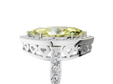 White gold Fancy Yellow Marquise  Halo Diamond Pavé Band Ring with Prong Setting_5