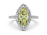 White gold Fancy Yellow Marquise  Halo Diamond Pavé Solitaire Ring_27
