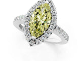 White gold Fancy Yellow Marquise  Halo Diamond Pavé Solitaire Ring_28