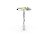 White gold Fancy Yellow Marquise  Halo Diamond Pavé Solitaire Ring_29