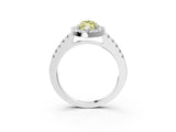 White gold Fancy Yellow Marquise  Halo Diamond Pavé Solitaire Ring_30