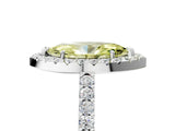 White gold Fancy Yellow Marquise  Halo Diamond Pavé Solitaire Ring_32