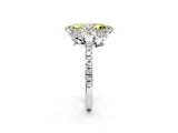 White gold Fancy Yellow Marquise  Halo Diamond Pave Band Ring with Four-Prong Setting_17