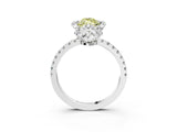 White gold Fancy Yellow Marquise  Halo Diamond Pave Band Ring with Four-Prong Setting_18