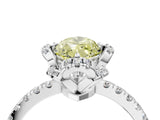 White gold Fancy Yellow Marquise  Halo Diamond Pave Band Ring with Four-Prong Setting_19