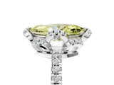 White gold Fancy Yellow Marquise  Halo Diamond Pave Band Ring with Four-Prong Setting_20