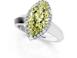 White gold Fancy Yellow Marquise  Halo Diamond Ring with Cathedral Band and Four-Prong Setting_30