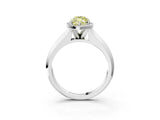 White gold Fancy Yellow Marquise  Halo Diamond Ring with Cathedral Band and Four-Prong Setting_32