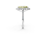 White gold Fancy Yellow Marquise  Halo Diamond Ring with Pavé Band and Prong Setting_19