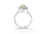 White gold Fancy Yellow Marquise  Halo Diamond Ring with Pavé Band and Prong Setting_19