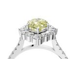 White gold Fancy Yellow Marquise  Halo Diamond Ring with Pavé Band and Prong Setting_21