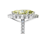 White gold Fancy Yellow Marquise  Halo Diamond Ring with Pavé Band and Prong Setting_22