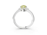 White gold Fancy Yellow Marquise  Halo Diamond Ring with Round Cluster Setting, Solitaire Band, and Four-Prong Setting_32