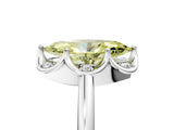 White gold Fancy Yellow Marquise  Halo Diamond Ring with Round Cluster Setting, Solitaire Band, and Four-Prong Setting_34