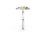 White gold Fancy Yellow Marquise  Halo Diamond Solitaire with Pavé Band and Four-Prong Setting_31