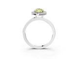 White gold Fancy Yellow Marquise  Halo Diamond Solitaire with Pavé Band and Four-Prong Setting_32