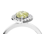 White gold Fancy Yellow Marquise  Halo Diamond Solitaire with Pavé Band and Four-Prong Setting_33