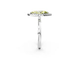 White gold Fancy Yellow Marquise  Halo Diamond Solitaire with Pavé Band and Four-Prong Setting_37