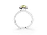 White gold Fancy Yellow Marquise  Halo Diamond Solitaire with Pavé Band and Four-Prong Setting_38