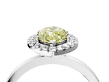 White gold Fancy Yellow Marquise  Halo Diamond Solitaire with Pavé Band and Four-Prong Setting_43
