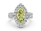 White gold Fancy Yellow Marquise  Halo Diamond Split Shank Engagement Ring with Prong Setting_25