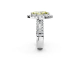 White gold Fancy Yellow Marquise  Halo Diamond Split Shank Engagement Ring with Prong Setting_27