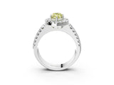 White gold Fancy Yellow Marquise  Halo Diamond Split Shank Engagement Ring with Prong Setting_28
