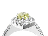 White gold Fancy Yellow Marquise  Halo Diamond Split Shank Engagement Ring with Prong Setting_29