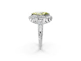 White gold Fancy Yellow Marquise  Halo Diamond Split Shank Ring with Milgrain Detail_31