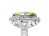 White gold Fancy Yellow Marquise  Halo Diamond Split Shank Ring with Milgrain Detail_34