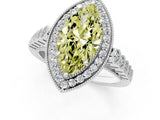White gold Fancy Yellow Marquise  Halo Milgrain Solitaire with Bezel Set Side Stones and Pave Band_33
