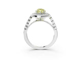 White gold Fancy Yellow Marquise  Halo Milgrain Solitaire with Bezel Set Side Stones and Pave Band_35