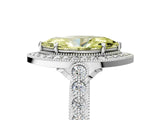 White gold Fancy Yellow Marquise  Halo Milgrain Solitaire with Bezel Set Side Stones and Pave Band_37